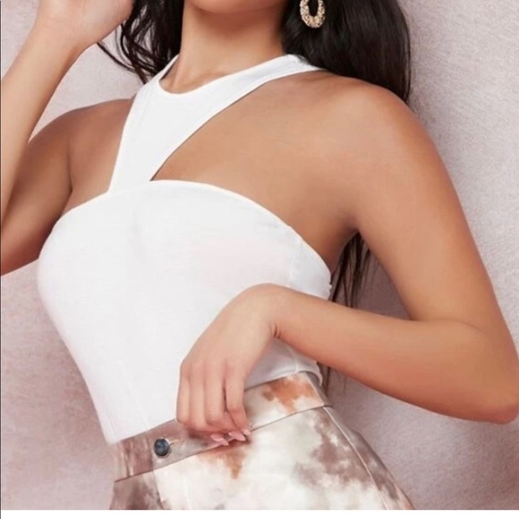 Halter top bodysuit.. high neck covers sun spots & aging, sexy cut. - Picture 2 of 5